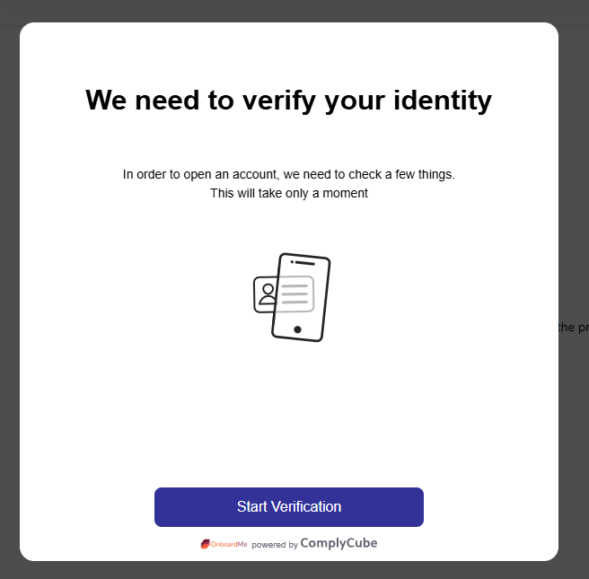 Start Identity Verification on client-facing screen
