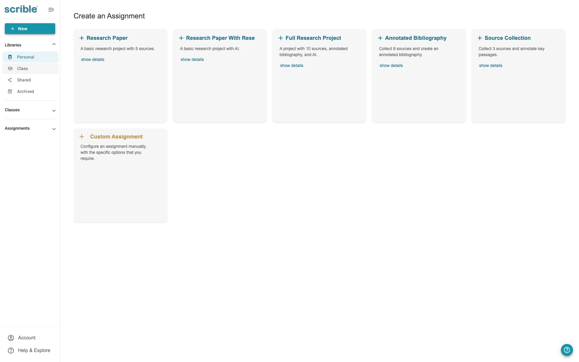 IMAGE 02: Template selection screen showing available Quick Start templates and Custom Assignment option