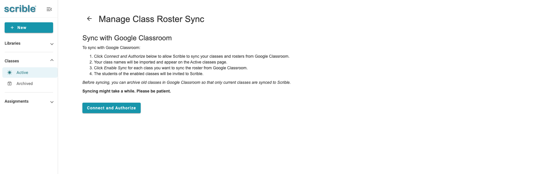 IMAGE 03: Google Classroom Connect and Authorize screen