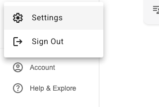 IMAGE 08: Account menu with Settings option