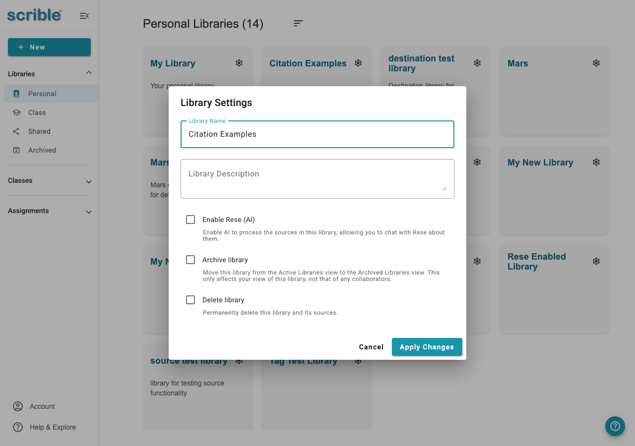 Setting Application Library Scrible - Frequently Asked Questions