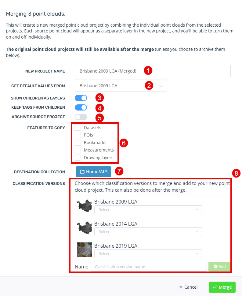 merge options