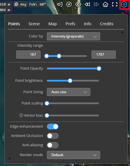 viewing options