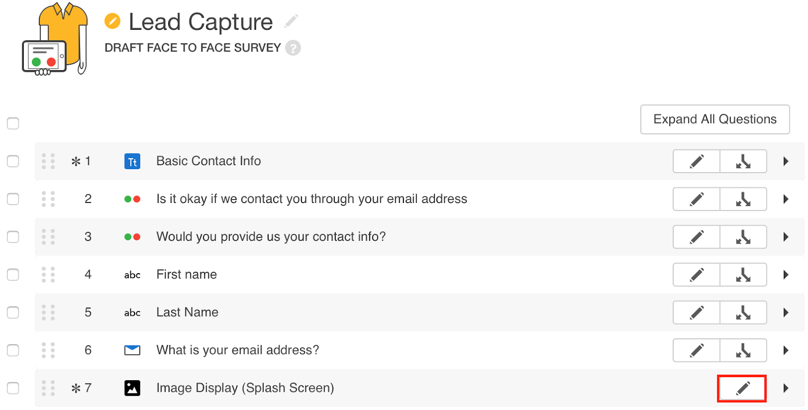 Lead Capture Survey Mobile