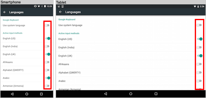 Survey in multiple langauges