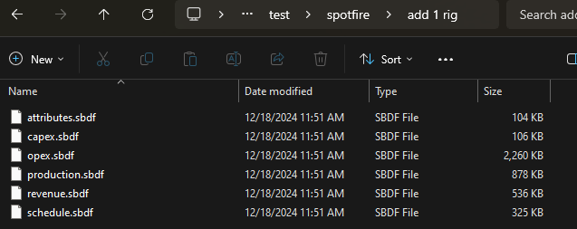 Exported sbdf files