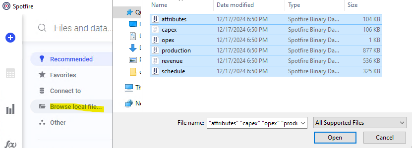 Loading sbdf files into Spotfire