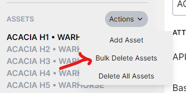 Bulk delete menu
