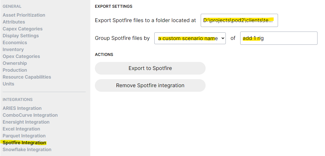 Spotfire integration