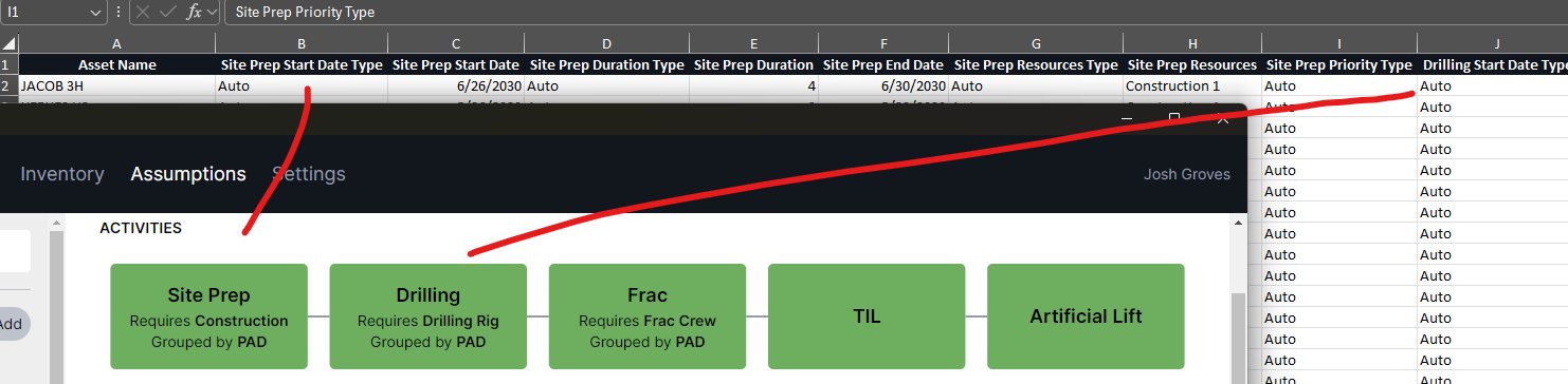 Reordered activities in schedule export