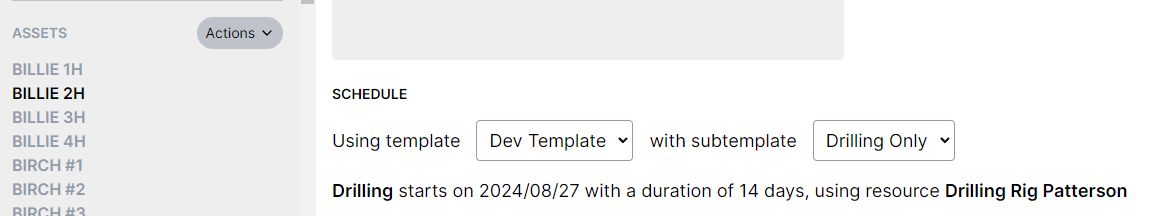 Subtemplate activities in Inventory