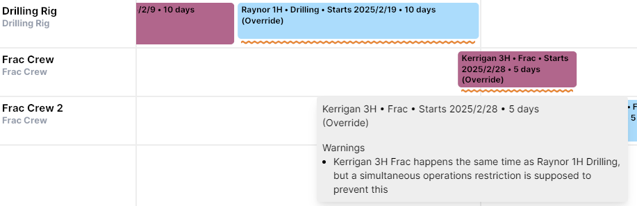Simops restriction warning