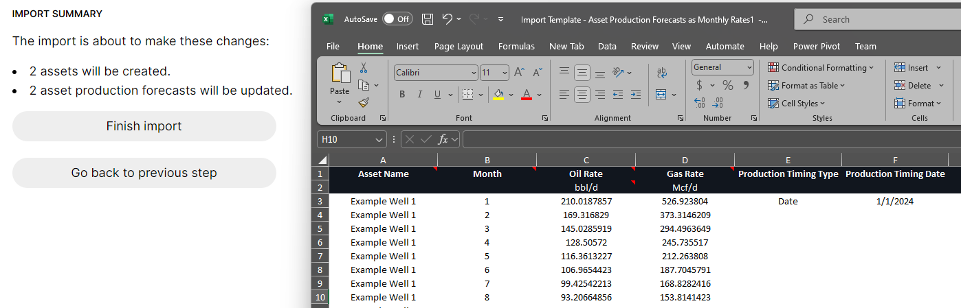 Base forecast import