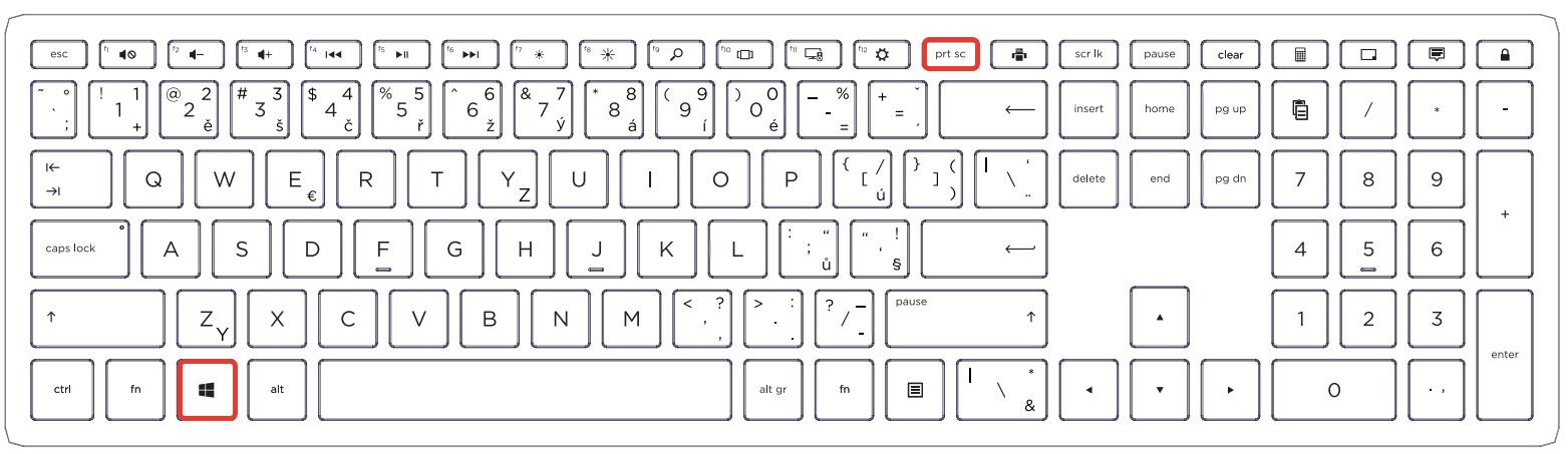 Если у вас Windows, в зависимости от раскладки клавиатуры нажмите клавишу с логотипом Windows  + PrtScn