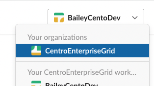 specifying an organization when installing Centro